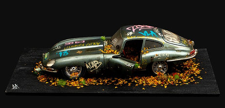 Jaguar E Type (1961) Stolen Recovered Original Die Cast Model by Artist JJ Adams