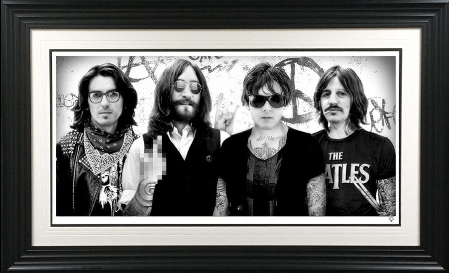 The Beatles Tattoo  Framed Signed Limited Edition Print on Paper by Artist JJ Adams