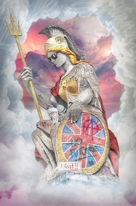 Cool Britannia Framed Mixed Media Original Painting by Artist JJ Adams