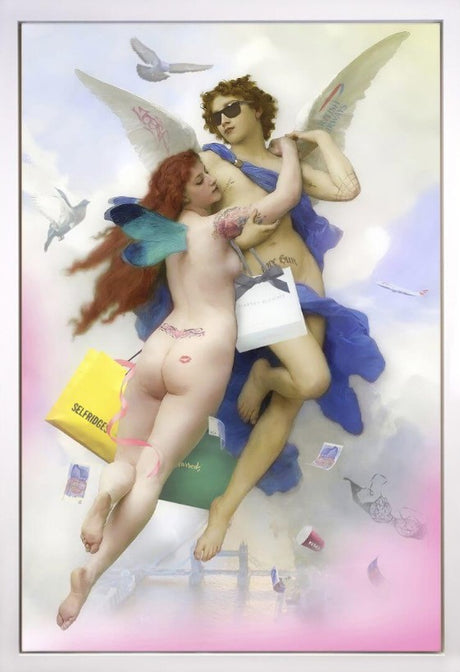 Cupid and Psyche 2023 Framed Original Mixed Media Painting on Canvas by JJ Adams