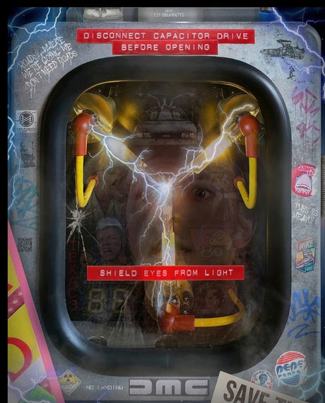 Flux Capacitor 1.21 Gigawatts Framed Original Mixed Media Painting by Artist Doug Hyde