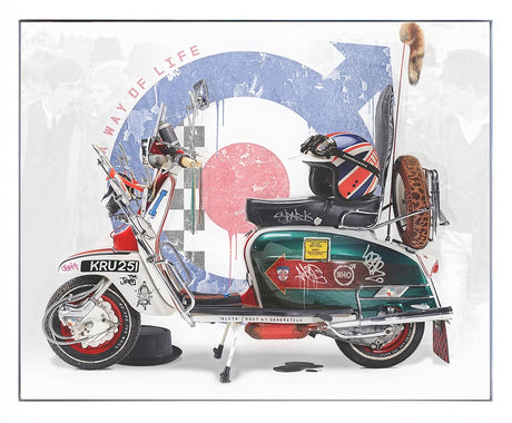 Life's A Journey Enjoy The Ride Framed Original Mixed Media Painting on Canvas by JJ Adams