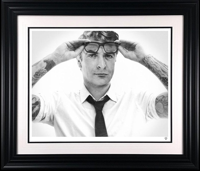 Michael Caine Tattoo  Framed Signed Limited Edition Print on Paper by Artist JJ Adams