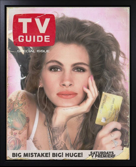 Pretty Woman TV Guide Framed Original Mixed Media Painting on Canvas by JJ Adams