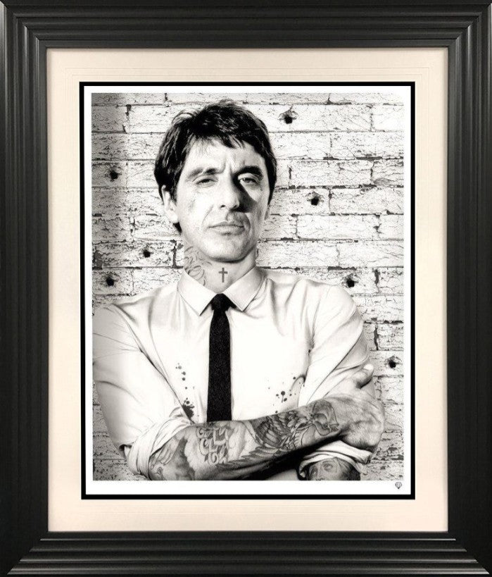 Scareface Tattoo  Framed Signed Limited Edition Print on Paper by Artist JJ Adams