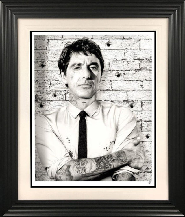 Scareface Tattoo  Framed Signed Limited Edition Print on Paper by Artist JJ Adams