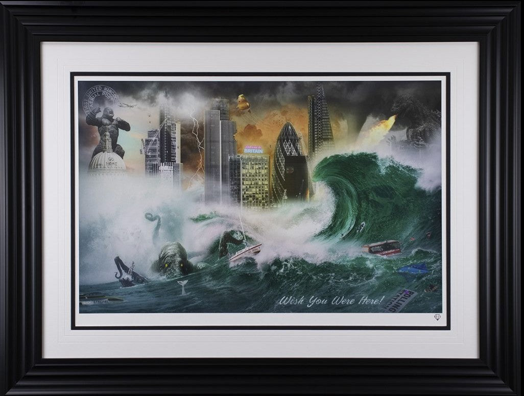 The Divided States of Britain Framed Signed Limited Edition Print on Paper by Artist JJ Adams