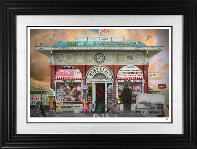 The Kiosk of West Beach Framed Limited Edition Print on Paer by Artist JJ Adams