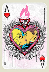 Ace of Hearts Framed Original Mixed Media Painting by Artist JJ Adams