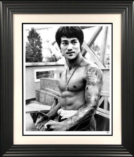 Bruce Lee Tattoo Framed Signed Limited Edition Print on Paper by Artist JJ Adams