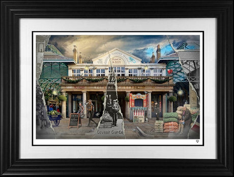 Covent Garden Piazza Framed Sgned Limited Edition Print on Paper by Artist JJ Adams