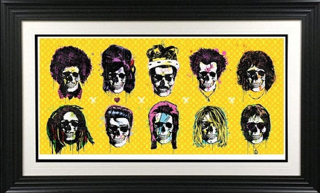 Dead Famous LV Yellow Edition Framed Signed Limited Edition Print on Paper by Artist JJ Adams