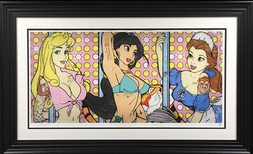 Dirty Disney IV Framed Signed Limited Edition Print on Paper by Artist JJ Adams