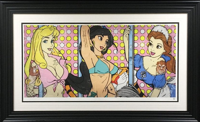Dirty Disney IV Framed Signed Limited Edition Print on Paper by Artist JJ Adams