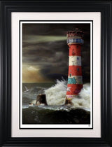 Eddystone Lighthouse  Framed Signed Limited Edition Print on Paper by Artist JJ Adams