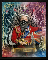 God Save The King Framed Mixed Media Original Painting by Artist JJ Adams