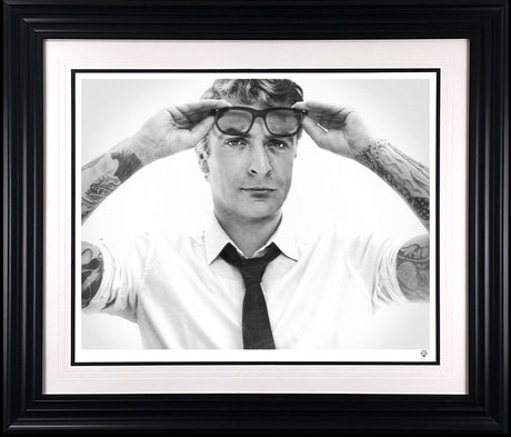 Michael Caine Tattoo  Framed Signed Limited Edition Print on Paper by Artist JJ Adams