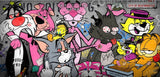 Pussay Patrol Framed Original Mixed Media Painting by Artist JJ Adams