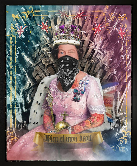 Queen of Thrones Framed Original Mixed Media Painting on Canvas by JJ Adams