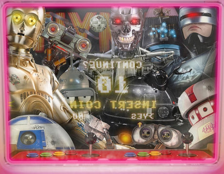 Robots Arcade Framed Original Mixed Media Painting on Canvas by JJ Adams