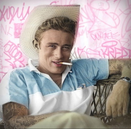 Smoking Gun James Dean Framed Mixed Media Original Painting by Artist JJ Adams