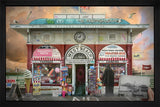 The Kiosk Of West Beach Framed Mixed Media Original Painting by Artist JJ Adams
