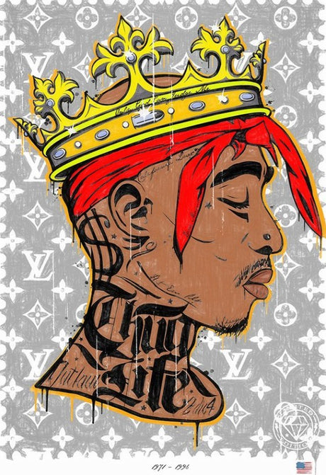 Thug Life Framed Original Mixed Media Painting on Canvas by JJ Adams
