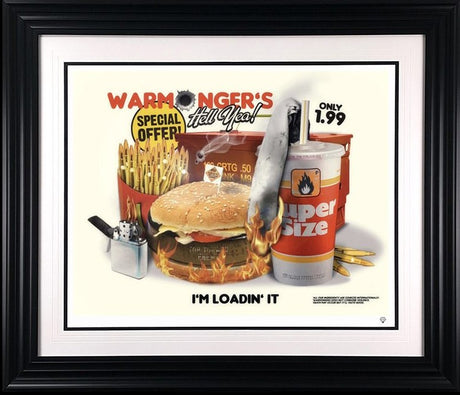 Unhappy Meal Framed Signed Limited Edition Print on Paper by Artist JJ Adams